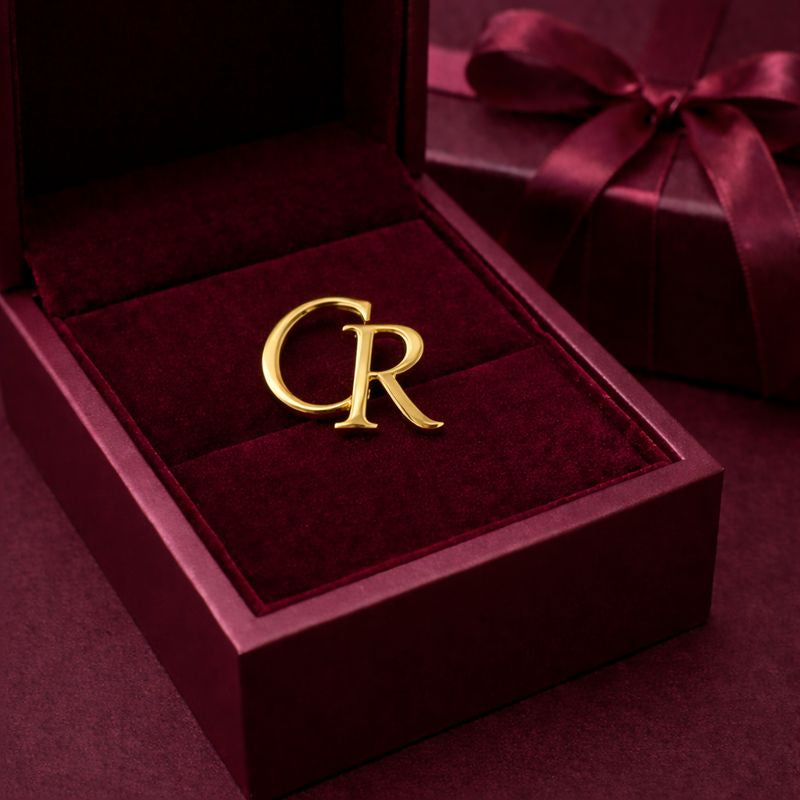 Personalised Initial Gold Brooch