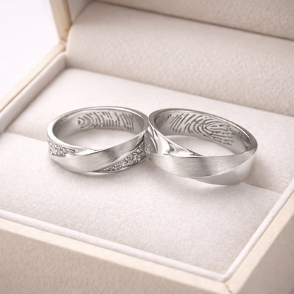 Infinity Fingerprint Couple Rings