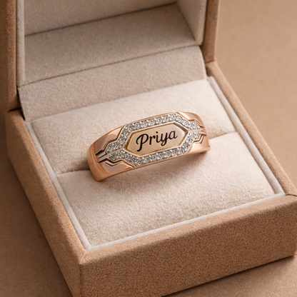 Signature Diamond Name Ring