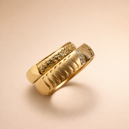 Custom Initials & Date Gold Ring
