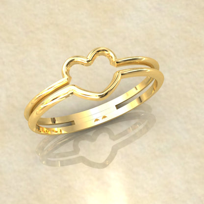 Double Band Heart Ring