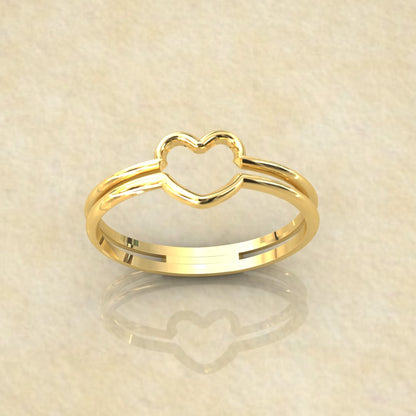 Double Band Heart Ring