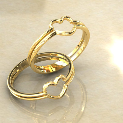Double Band Heart Ring