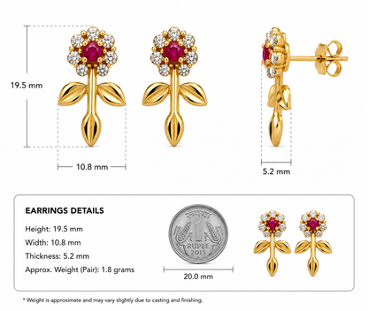 The Ruby Floral Bud Earrings