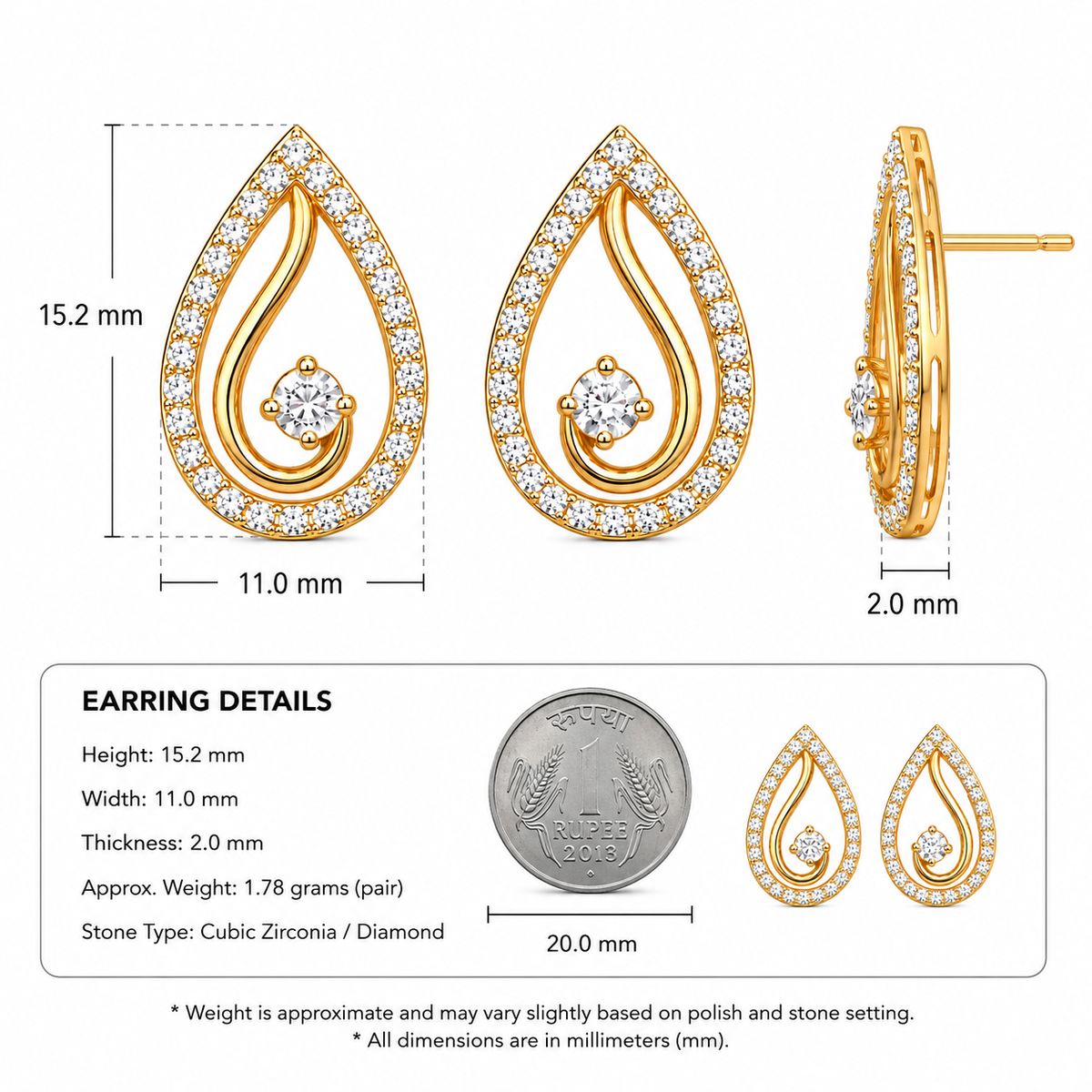 The Teardrop Halo Earrings