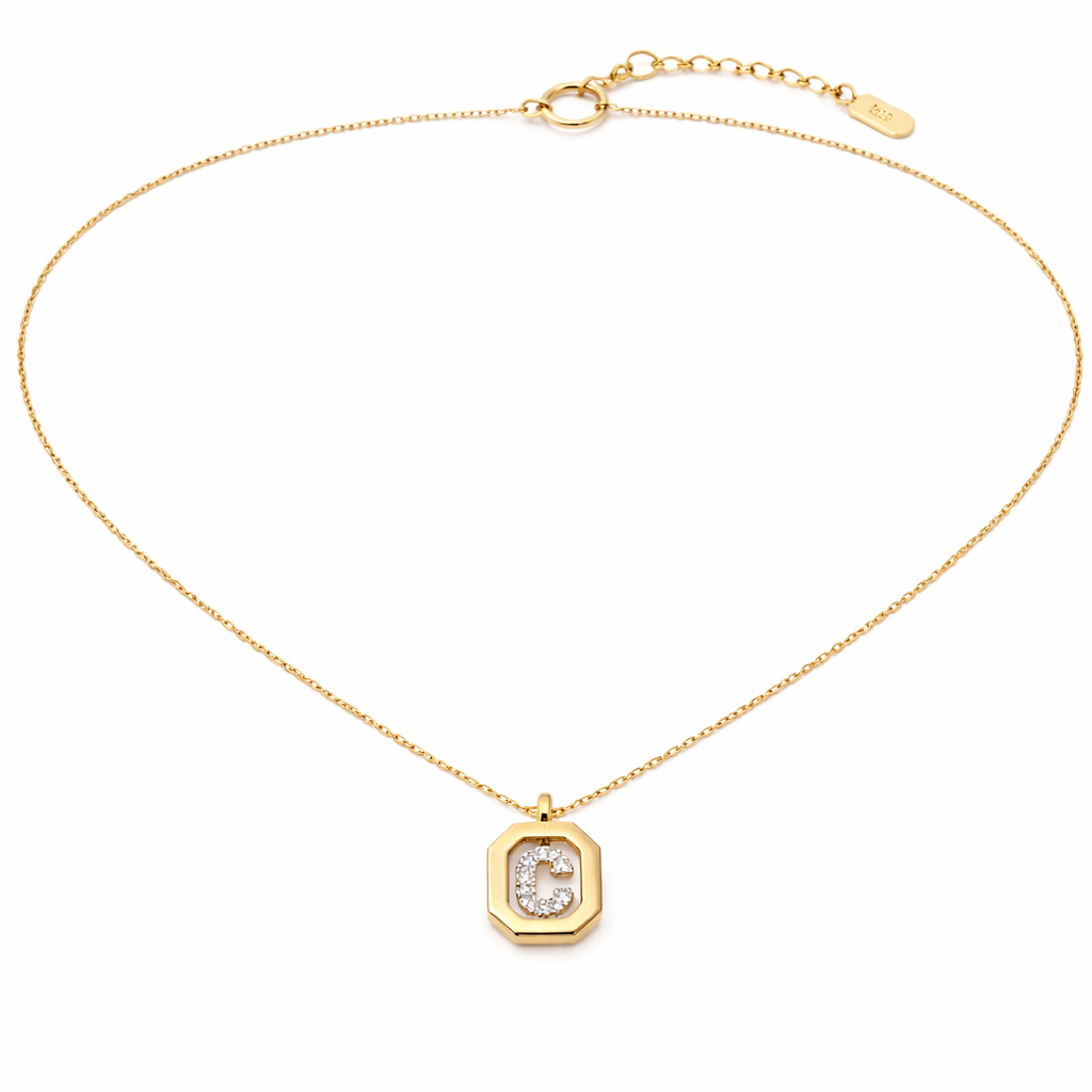 Diamond initial necklace