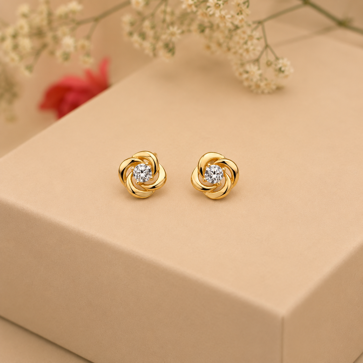 The Swirl Diamond Stud Earrings