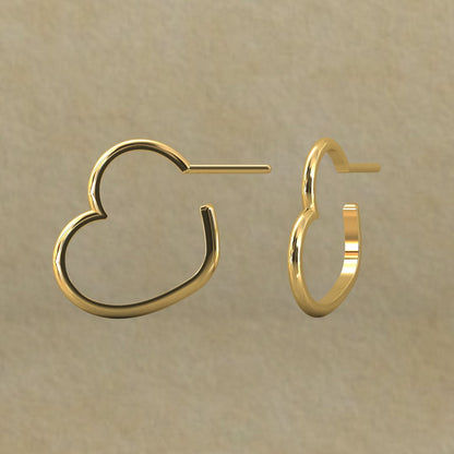Heart Hoop Earrings - A Minimalist Expression of Love