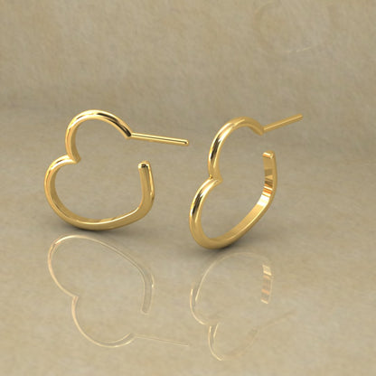 Heart Hoop Earrings - A Minimalist Expression of Love
