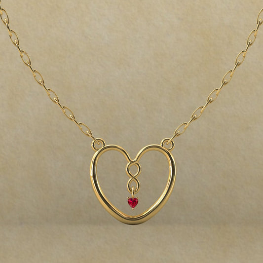 Heart-in-Heart Gold Necklace – A Romantic Statement