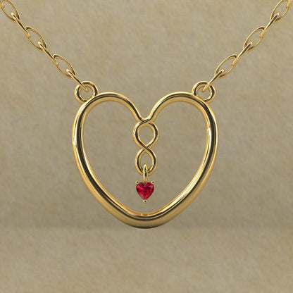 Heart-in-Heart Gold Necklace – A Romantic Statement