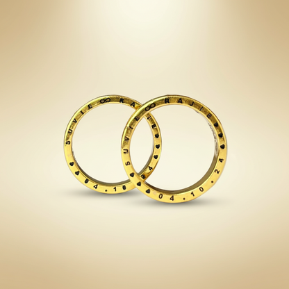 Custom Engraved Gold Couple Rings