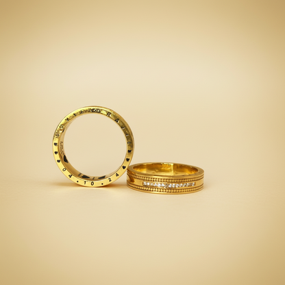 Custom Engraved Gold Couple Rings