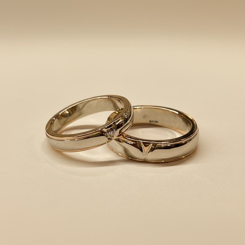 Platinum His & Hers Wedding Band Set