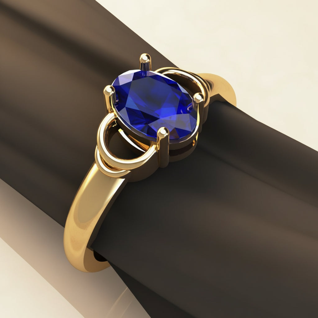 Oval Gemstone Gold Ring