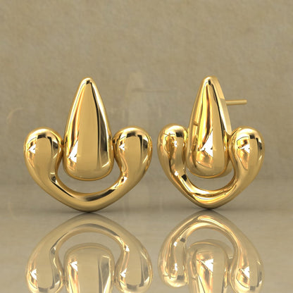 Pear Heart Earrings Description: