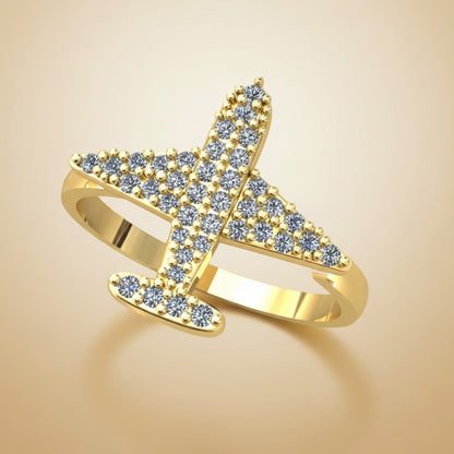 Airplane Gold Ring