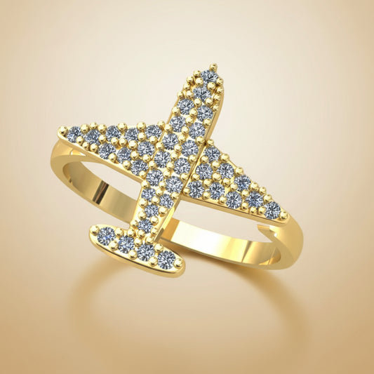 Airplane Gold Ring