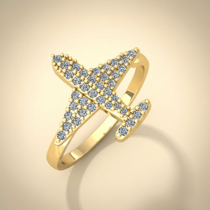 Airplane Gold Ring