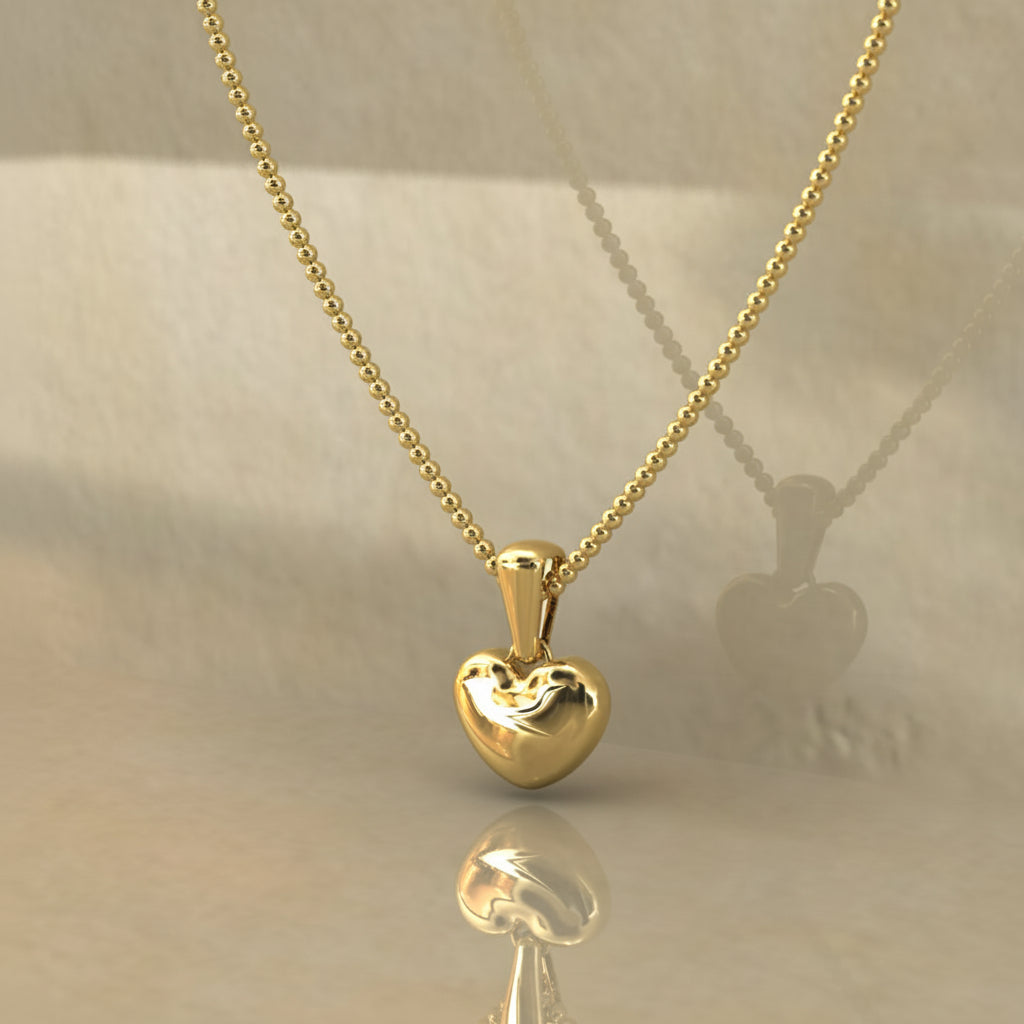 Solid Gold Heart Pendant – Minimalist and Timeless