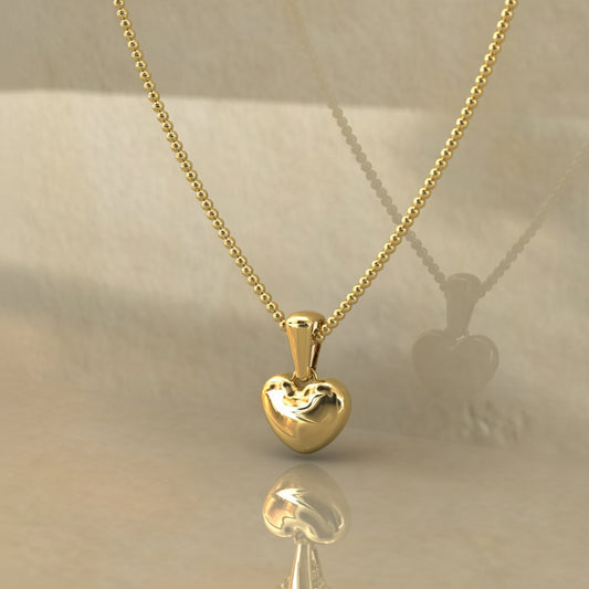 Solid Gold Heart Pendant – Minimalist and Timeless