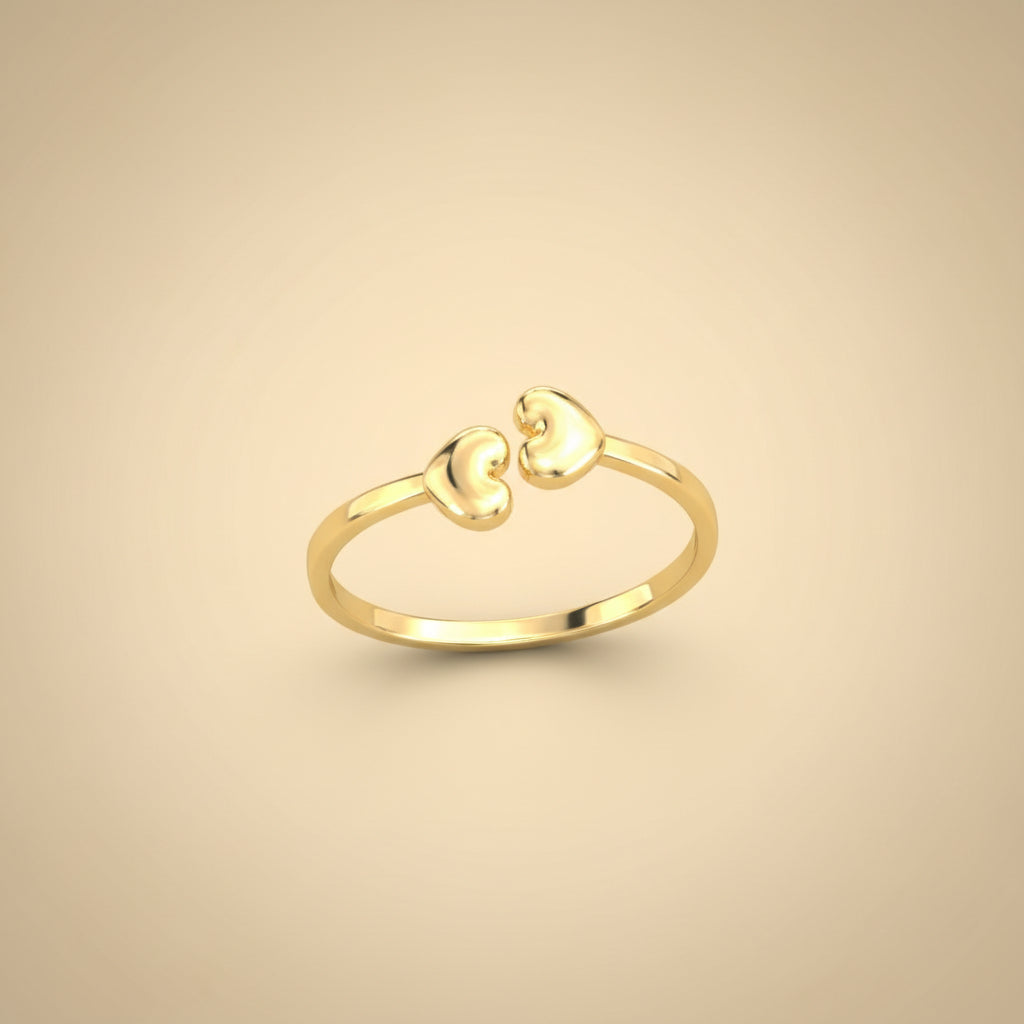 Dual Heart Open Ring
