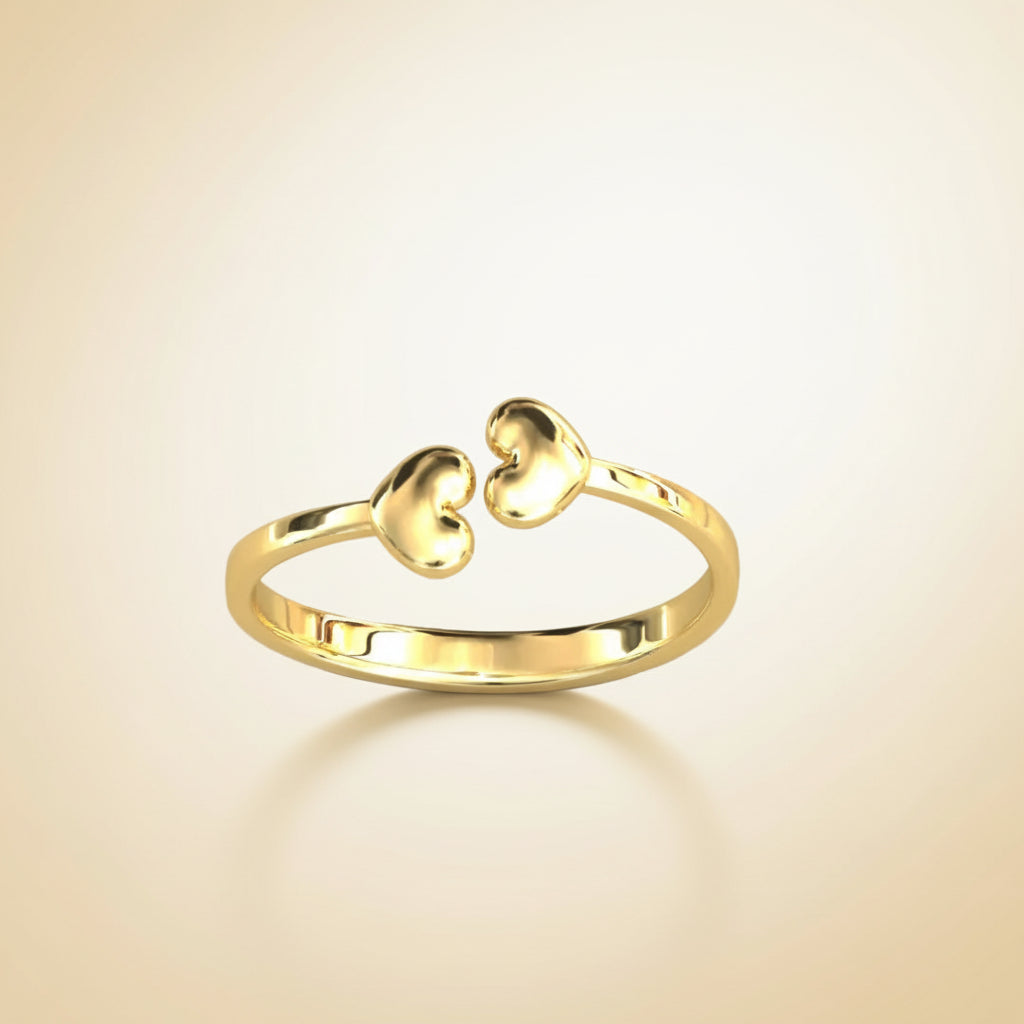 Dual Heart Open Ring