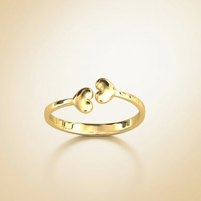Dual Heart Open Ring