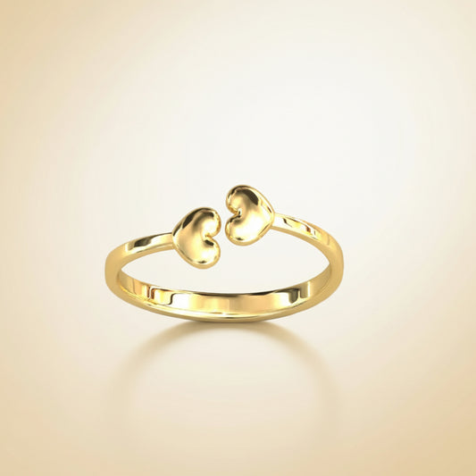 Dual Heart Open Ring