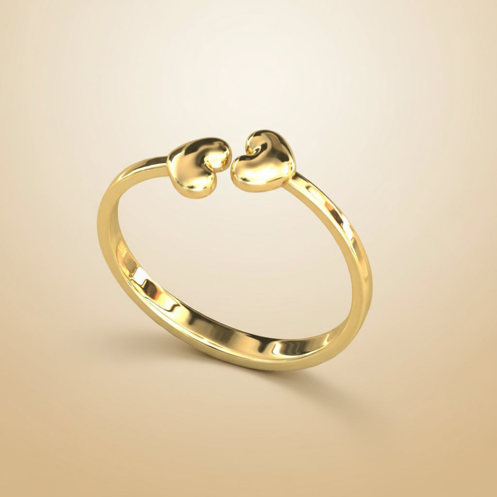 Dual Heart Open Ring
