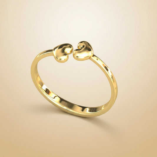 Dual Heart Open Ring