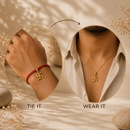 Swastik Rakhi cum Pendant