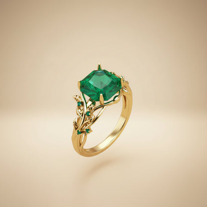 Floral Gemstone Gold Ring