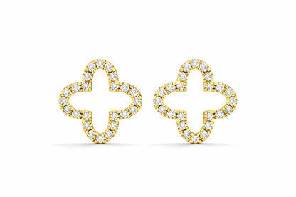 Clover Diamond Stud Earrings