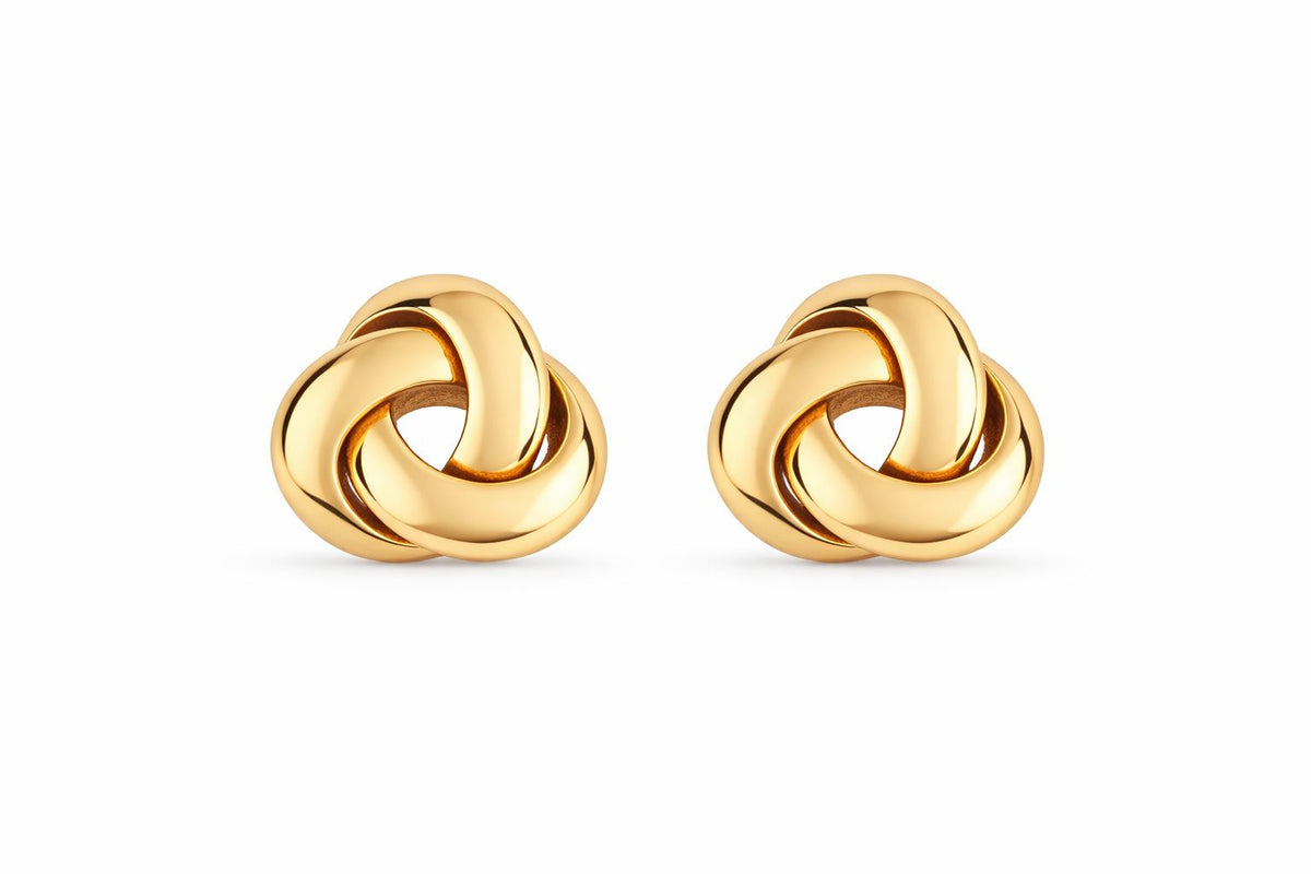 Classic Knot Gold Stud Earrings (8 mm)