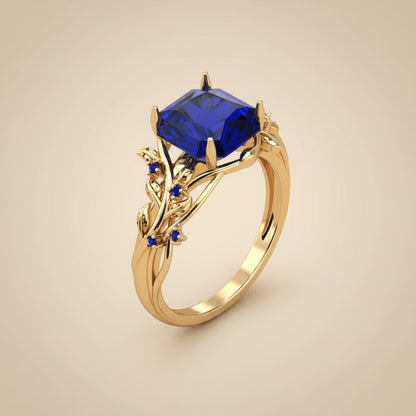 Floral Gemstone Gold Ring