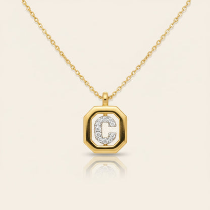 Diamond initial necklace