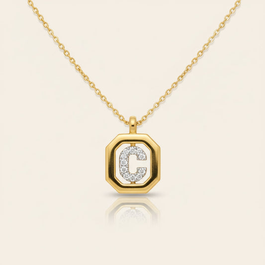 Diamond initial necklace