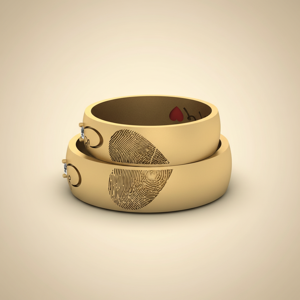 Custom Fingerprint Infinity Rings with Initials and Special Date