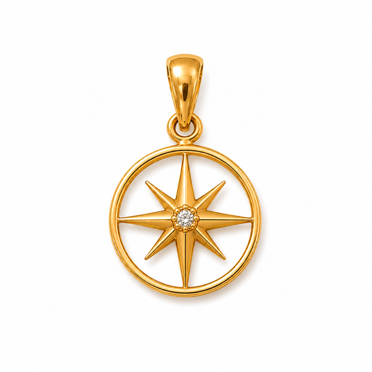 Compass Star Rakhi cum Pendant