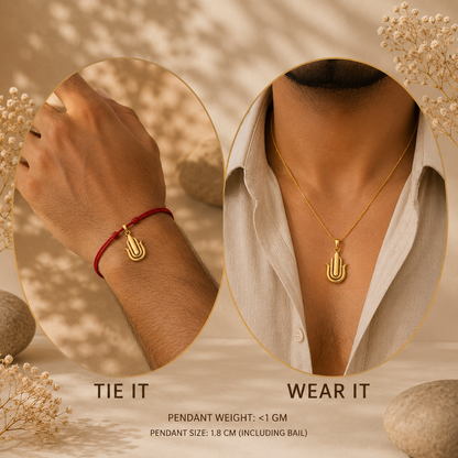 Modern Hamsa Rakhi cum Pendant