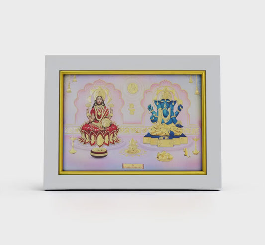 Lakshmi and Ganesha gold artwork