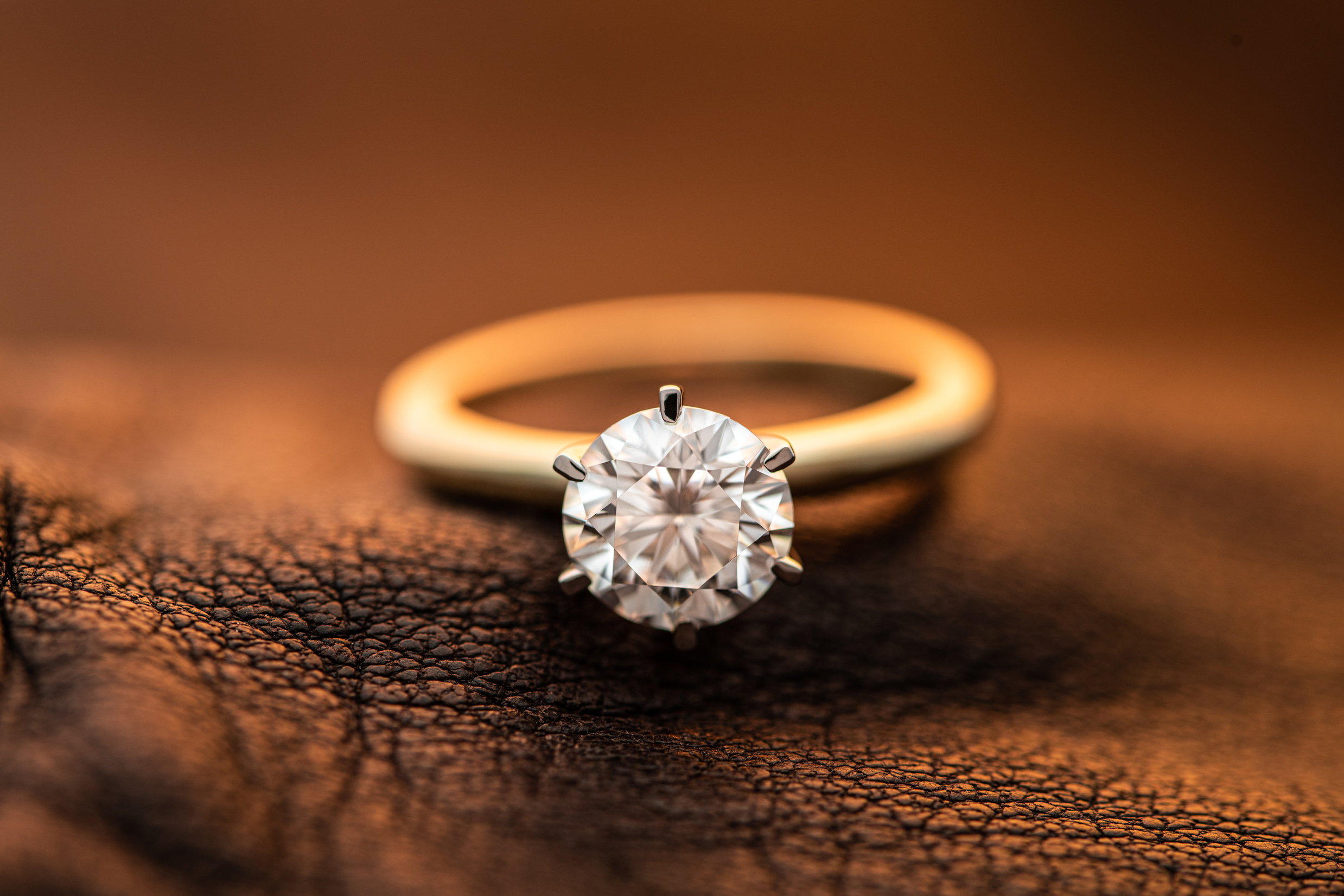 Solitaire Gold Engagement Ring with Diamond
